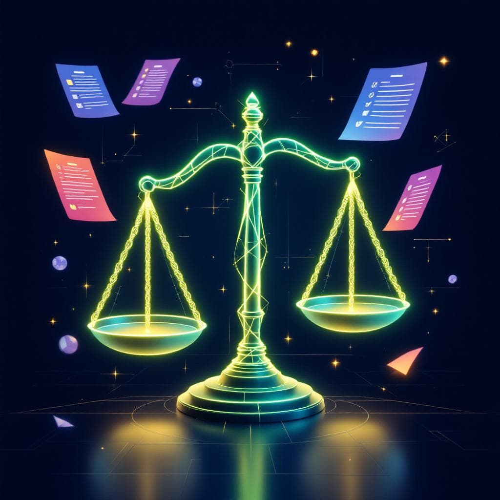 Legal professional reviewing documents