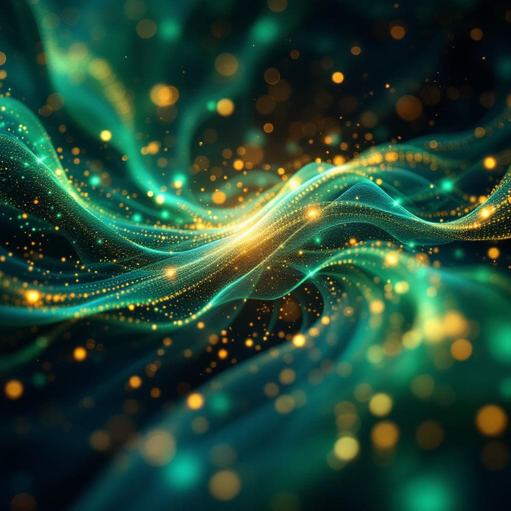 Data streams converging and crystallizing into structured knowledge