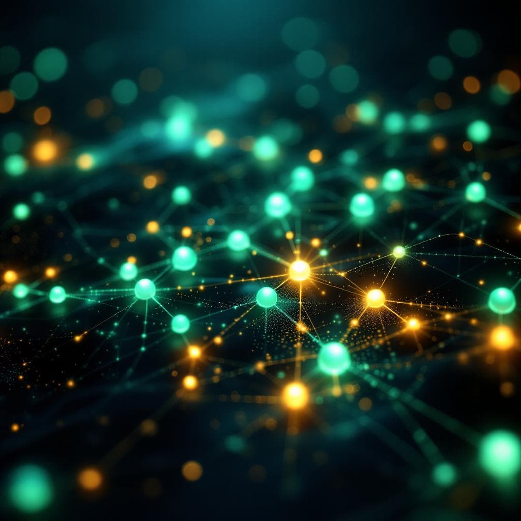 Entities emerging as luminous nodes forming the UniversalContext Map